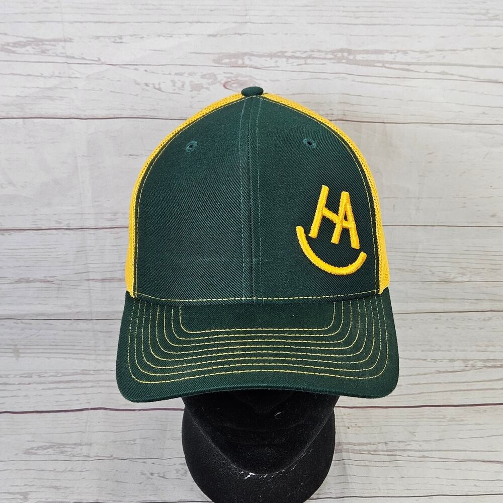 Richardson 112 Trucker Hat Men's Adjustable Dark Green Yellow H.A. Brewing Co.
